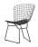 Стул обеденный Bertoia черный с черной подушкой (Стул кухонный Bertoia черный)