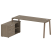 Рабочая станция с тумбой на А-образном м/к Metal System Style БА.РС-СТС-2.5 (L) 1900x1520x750 (Дуб наварра/Серый металл)