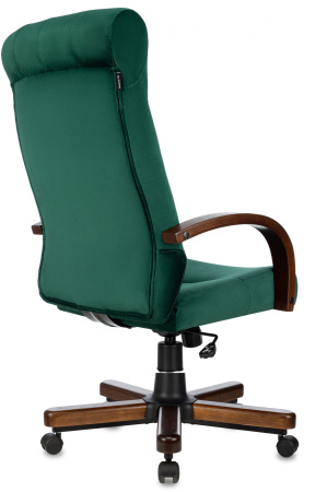 Кресло руководителя T-9928WALNUT Fabric зеленый Italia Green крестов. металл/дерево (Зеленый)
