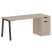 Стол письменный VR.SP-3-178.1.A 1780x720x750 (Серый/Белый Металл)