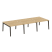 Рабочая станция на деревянных опорах Onix Wood OW.D.RS-6.2.7 3540x1475x750 (Тиквуд Светлый/Дуб Темный)