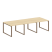 Переговорный стол 3 столешницы Metal System Style БО.ПРГ-3.1 3000x1235x750 (Дуб Наварра/Серый металл)