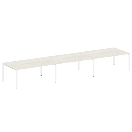 Переговорный стол 3 столешницы Metal System Style БП.ПРГ-3.5 5400x1235x750 (Дуб Наварра/Белый металл)