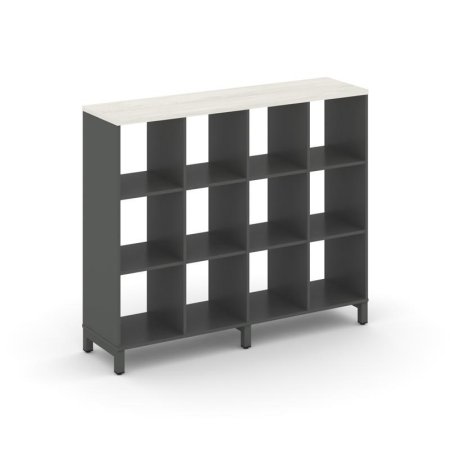 Каркас стеллажа 3 яруса SN.KS-340 (1488х400х1248) (Антрацит/Дуб Наварра/Металл Антрацит)