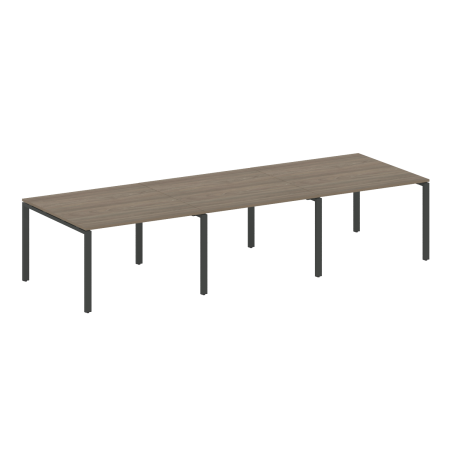Переговорный стол 3 столешницы Metal System Style БП.ПРГ-3.2 3600x1235x750 (Вяз/Антрацит металл)