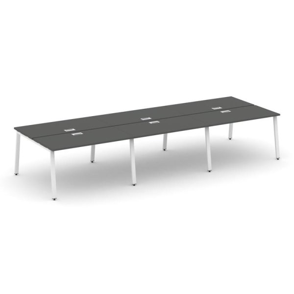 Рабочая станция 2-х сторонняя SN-6A.DRS-081 (2940х1632х750) (Антрацит/Металл Белый)