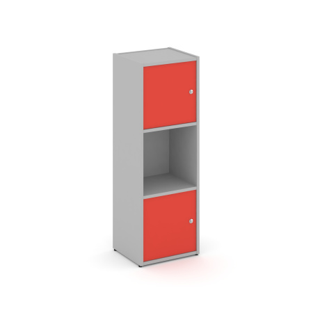 Стеллаж Locker Plus LK.K-001 408x350x1203 (Серый | Красный)