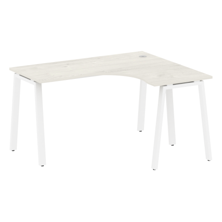Стол криволинейный правый Metal System Style БА.СА-3 Пр 1400x1200x750 (Дуб Наварра/Белый металл)