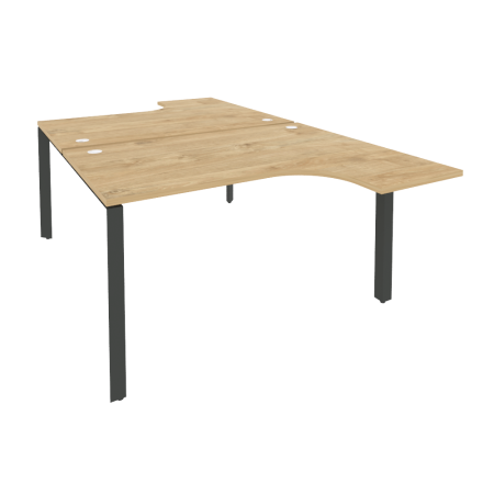 Рабочая станция на П-образном м/к Onix O.MP-D.SA-3 1380x2395x750 (Тиквуд Светлый/Черный металл)