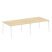 Стол для переговоров (2 столешницы) на А-образном м/к Metal System Style БА.ПРГ-2.3 2800x1235x750 (Дуб наварра/Серый металл)