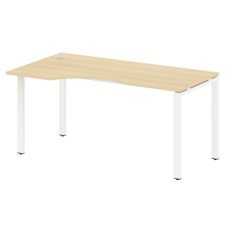 Стол криволинейный левый Metal System Style БП.СА-1 Л 1600x900x750 (Акация/Белый металл)