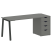 Стол письменный VR.SP-3-178.4.A 1780x720x750 (Серый/Белый Металл)