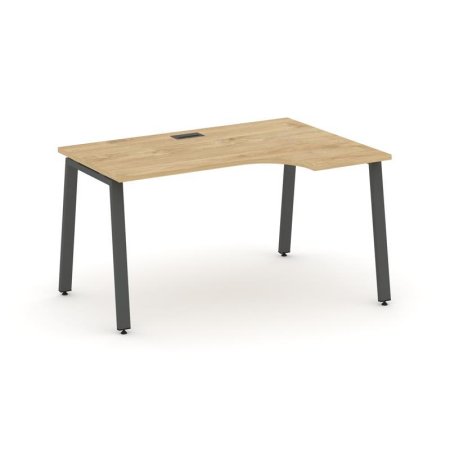 Стол рабочий эргономичный SN-6A.SPA-011(R) (1380х700/980х750) (Тиквуд Светлый/Металл Антрацит)