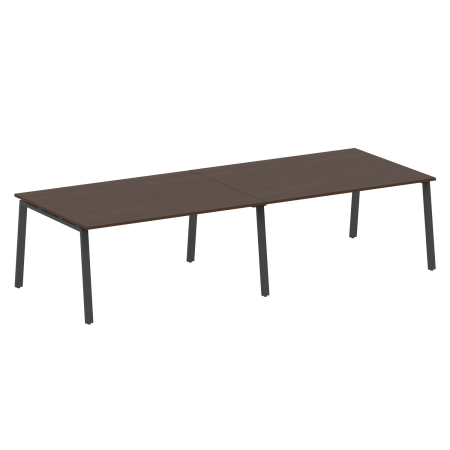 Стол для переговоров (2 столешницы) на А-образном м/к Metal System Style БА.ПРГ-2.4 3200x1235x750 (Венге Цаво/Антрацит металл)