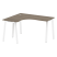 Стол криволинейный левый Metal System Style БА.СА-3 Л 1400x1200x750 (Дуб Наварра/Серый металл)