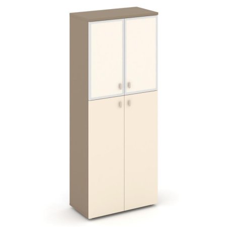 Шкаф высокий широкий ES.ST-1.7R I (800х420х1977) (Латте/Сатин/Лакобель ivory)