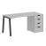 Стол письменный VR.SP-3-158.4.A 1580x720x750 (Серый/Белый Металл)