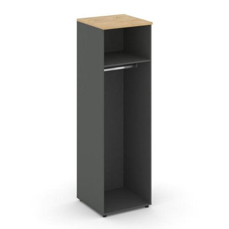 Гардероб узкий глубокий SN.GB.E-002 (600х600х1982) (Антрацит/Тиквуд Светлый)