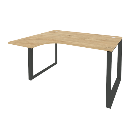 Стол эргономичный левый на О-образном м/к Onix O.MO-SA-3L 1380x1180x750 (Тиквуд Светлый/Черный металл)