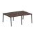 Рабочая станция на 4 рабочих места на А-образном м/к Metal System Style БА.СМ-4.1 2000x1475x750 (Дуб наварра/Серый металл)