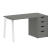 Стол письменный VR.SP-3-138.4.A 1380x720x750 (Серый/Белый Металл)