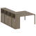 Рабочая станция с опорным шкафом-купе Metal System Style БП.РС-СШК-4.4 2010x2332x1098 (Дуб Наварра/Серый металл)