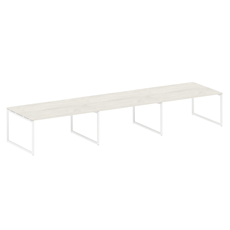 Переговорный стол 3 столешницы Metal System Style БО.ПРГ-3.4 4800x1235x750 (Акация/Антрацит металл)