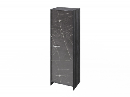 Гардероб FI-621.G. Фурнитура INOX 600х460х1861 (Древесина Графит/Камень Пьетра Гриджиа черный)