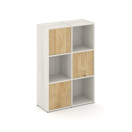 Стеллаж Locker Plus LK.K-002 798x350x1203 (Дуб Наварра | Тиквуд Светлый)