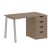 Стол письменный VR.SP-3-118.4.A 1180x720x750 (Серый/Белый Металл)