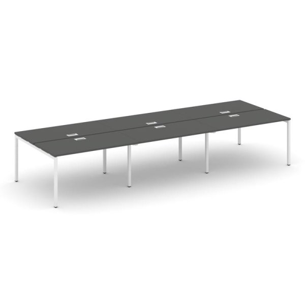 Рабочая станция 2-х сторонняя SN-4P.DRS-061 (2940х1232х750) (Антрацит/Металл Белый)