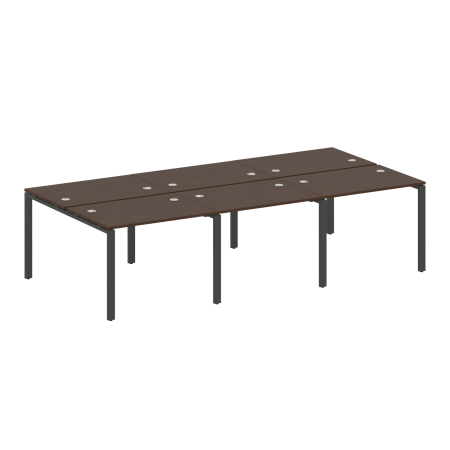 Рабочая станция на 6 раб. мест Metal System Style БП.СМ-6.1 3000x1475x750 (Венге Цаво/Антрацит металл)