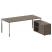 Стол для руководителя с тумбой правый БГ.СРТ-6.9 (R) 2100x1720x750 (Вяз Благородный/Нерж. Сталь)