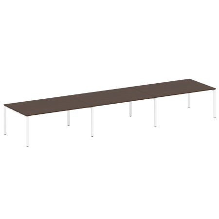 Переговорный стол 3 столешницы Metal System Style БП.ПРГ-3.5 5400x1235x750 (Венге Цаво/Белый металл)