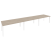 Стол переговорный Onix O.MP-PRG-3.4 4740x980x750 (Тиквуд Темный/Белый Металл)
