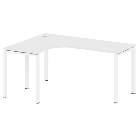Стол криволинейный левый Metal System Style БП.СА-4 Л 1600x1200x750 (Белый/Белый металл)