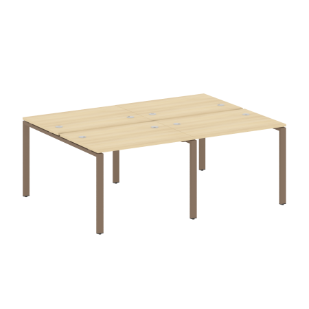 Рабочая станция на 4 раб. места Metal System Style БП.СМ-4.1 2000x1475x750 (Акация/Мокко металл)