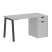 Стол письменный VR.SP-3-138.1.A 1380x720x750 (Серый/Белый Металл)