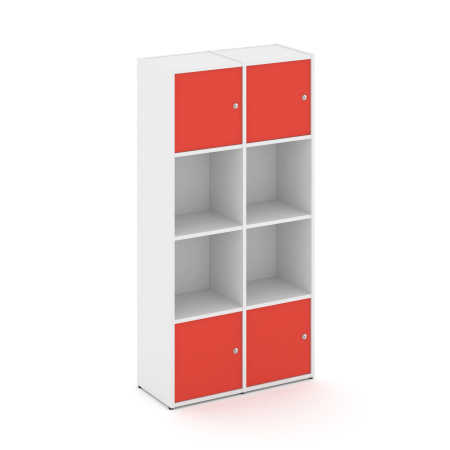 Стеллаж Locker Plus LK.K-005 798x350x1593 (Белый | Красный)