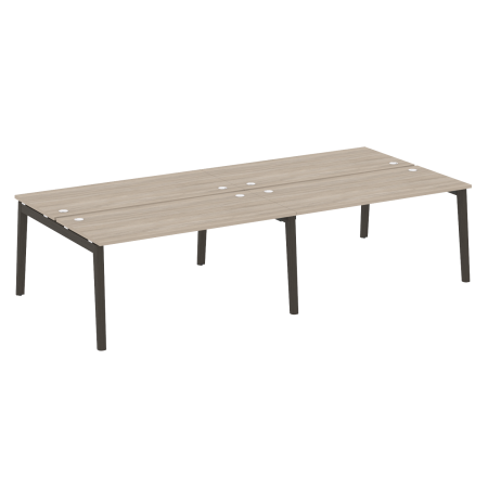Рабочая станция на деревянных опорах Onix Wood OW.D.RS-4.4.7 3160x1475x750 (Дуб Аттик/Дуб Темный)