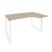 Стол эргономичный правый на О-образном м/к Onix O.MO-SA-2R 1380x980x750 (Тиквуд Темный/Белый Металл)