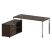 Стол для руководителя с тумбой левый БГ.СРТ-4.7 (L) 1700x1520x750 (Вяз Благородный/Нерж. Сталь)