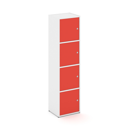 Стеллаж Locker Plus LK.K-004 408x350x1593 (Белый | Красный)