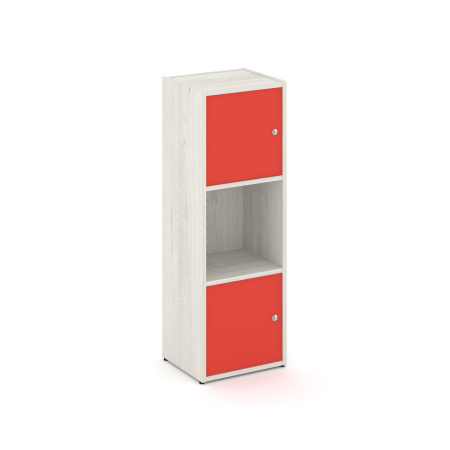 Стеллаж Locker Plus LK.K-001 408x350x1203 (Дуб Наварра | Красный)