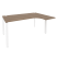 Стол эргономичный правый на П-образном м/к Onix O.MP-SA-4R 1580x1180x750 (Тиквуд Темный/Белый Металл)