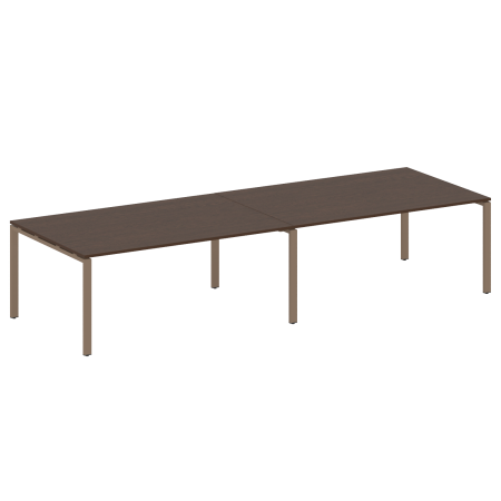 Переговорный стол 2 столешницы Metal System Style БП.ПРГ-2.5 3600x1235x750 (Венге Цаво/Мокко металл)