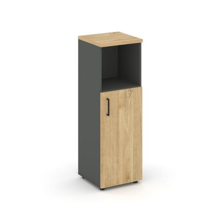 Шкаф средний узкий SN.STU-201(R) (400х400х1203) (Антрацит/Тиквуд Светлый)