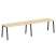 Рабочая станция на 2 рабочих места на А-образном м/к Metal System Style БА.СМ-2.4 3200x720x750 (Дуб наварра/Серый металл)