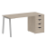 Стол письменный VR.SP-3-158.4.A 1580x720x750 (Серый/Белый Металл)