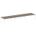Стол для переговоров (3 столешницы) на А-образном м/к Metal System Style БА.ПРГ-3.5 5400x1235x750 (Дуб наварра/Серый металл)